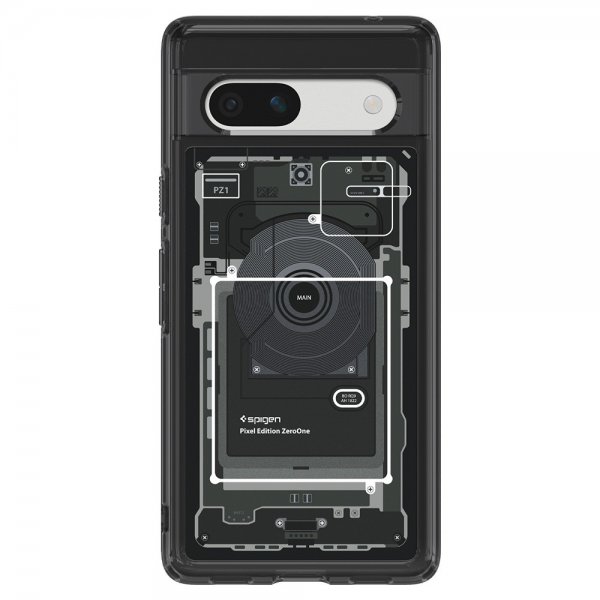 Spigen Google Pixel 7a Ultra Hybrid Zero One -suojakuori, musta