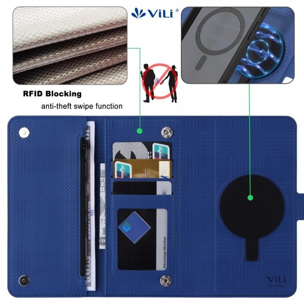 VILI Google Pixel 8 Pro -kotelo irrotettavalla kuorella GHB Series MagSafe Sininen