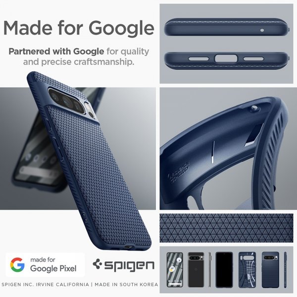Spigen Google Pixel 8 Pro -suojakuori, Liquid Air, tummansininen