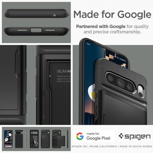 Spigen Google Pixel 8 Pro -suojakuori Slim Armor CS, musta