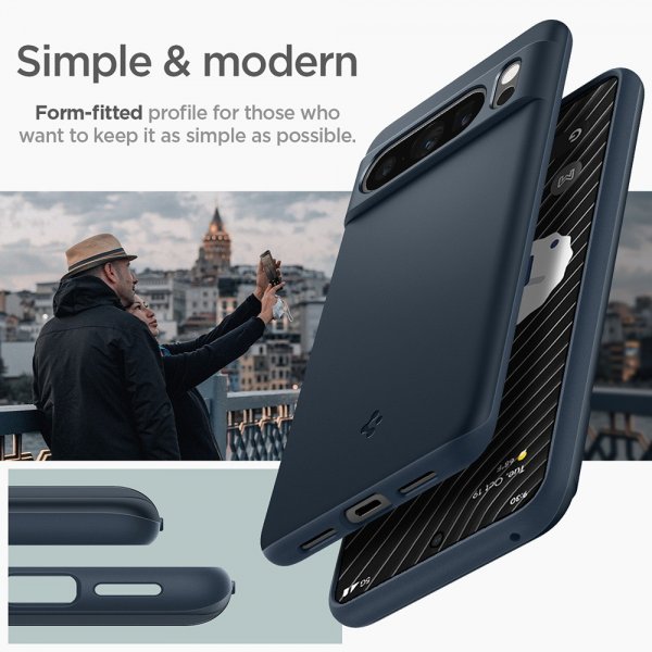 Spigen Google Pixel 8 Pro -kuori Thin Fit, Metal Slate