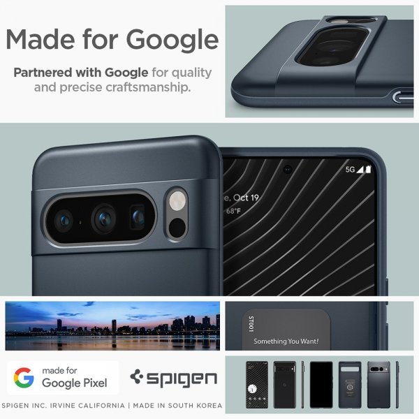 Spigen Google Pixel 8 Pro -kuori Thin Fit, Metal Slate