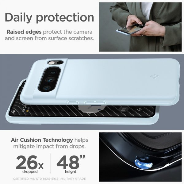 Spigen Google Pixel 8 Pro Thin Fit -suojakuori, Mute Blue