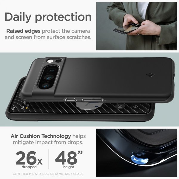 Spigen Google Pixel 8 Pro Thin Fit -suojakuori, musta