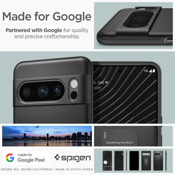 Spigen Google Pixel 8 Pro Thin Fit -suojakuori, musta