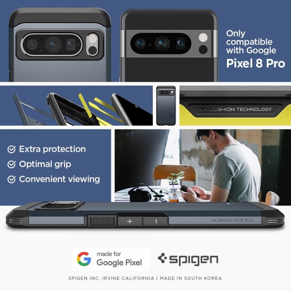 Spigen Google Pixel 8 Pro Suojakuori Tough Armor Metal Slate