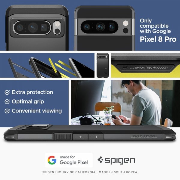 Spigen Google Pixel 8 Pro Suojakuori Tough Armor Musta