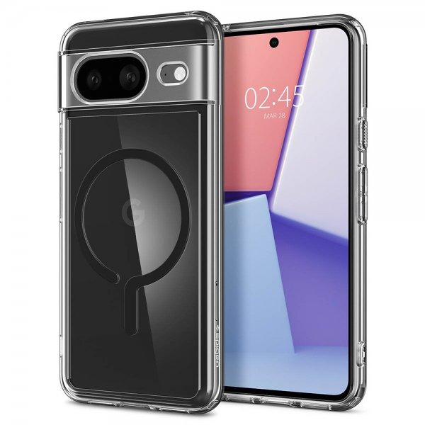 Spigen Google Pixel 8 -suojakuori Ultra Hybrid OneTap Ring MagFit, musta