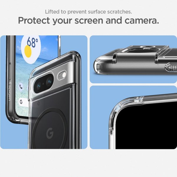 Spigen Google Pixel 8 -suojakuori Ultra Hybrid OneTap Ring MagFit, musta