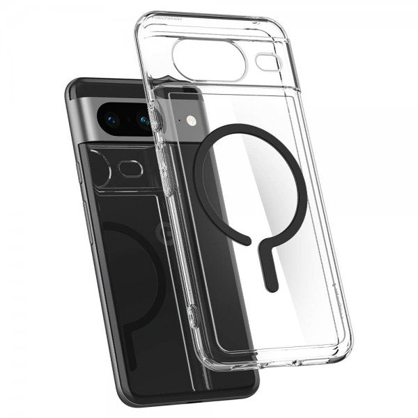 Spigen Google Pixel 8 -suojakuori Ultra Hybrid OneTap Ring MagFit, musta