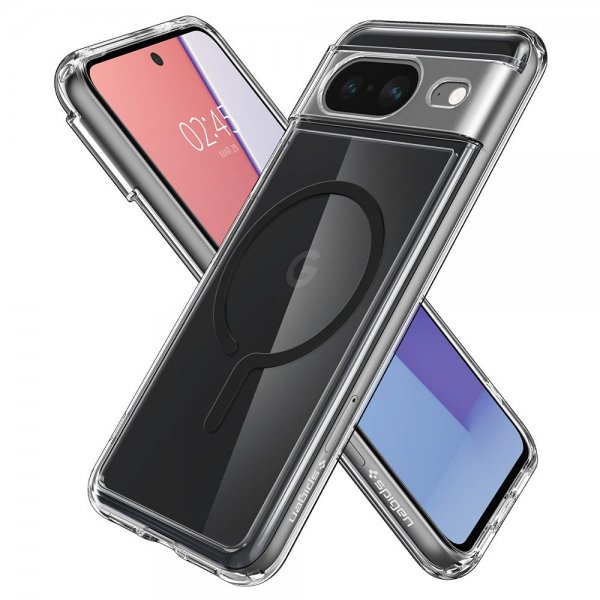 Spigen Google Pixel 8 -suojakuori Ultra Hybrid OneTap Ring MagFit, musta
