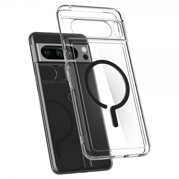 Spigen Google Pixel 8 Pro -kuori Ultra Hybrid OneTap Ring MagFit, musta