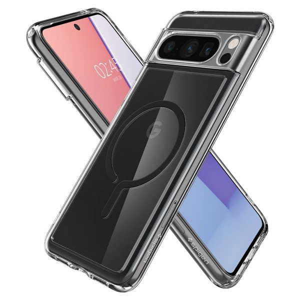 Spigen Google Pixel 8 Pro -kuori Ultra Hybrid OneTap Ring MagFit, musta