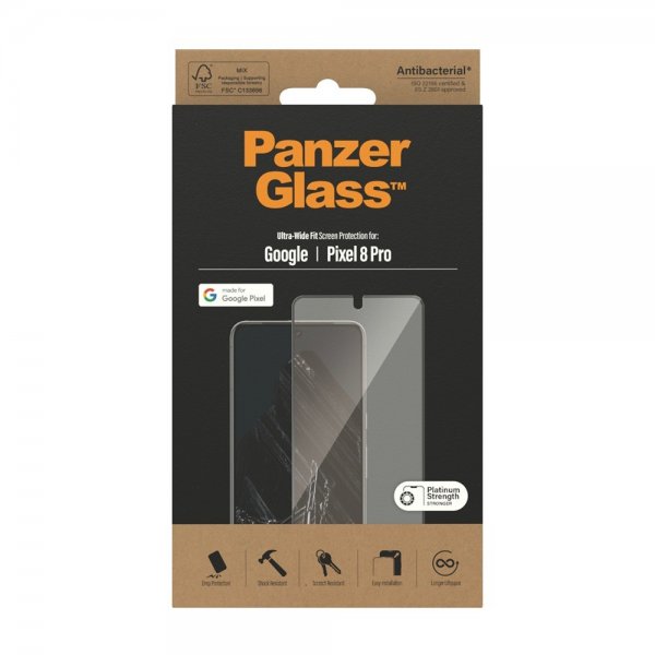 PanzerGlass Google Pixel 8 Pro Ultra-Wide Fit -näytönsuoja