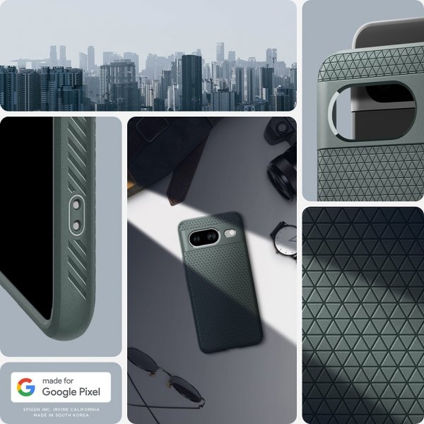 Spigen Google Pixel 8 -kuori Liquid Air Abyss Green