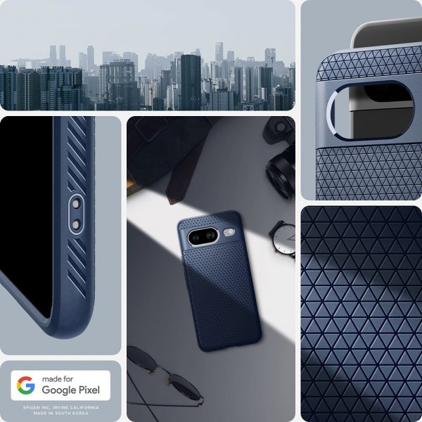 Spigen Google Pixel 8 -kuori, Liquid Air, tummansininen