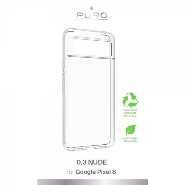 Puro Google Pixel 8 kuori, Nude Läpinäkyvä