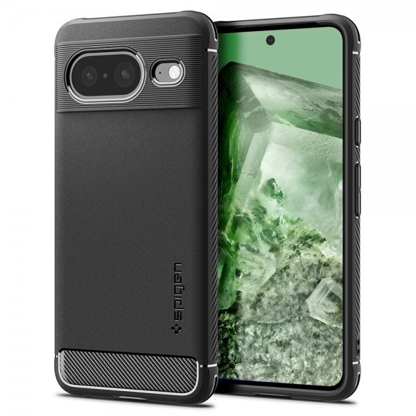 Spigen Google Pixel 8 -kuori Rugged Armor Matte Black