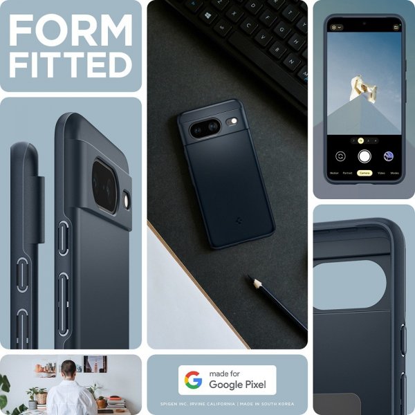 Spigen Google Pixel 8 -suojakuori Thin Fit Metal Slate