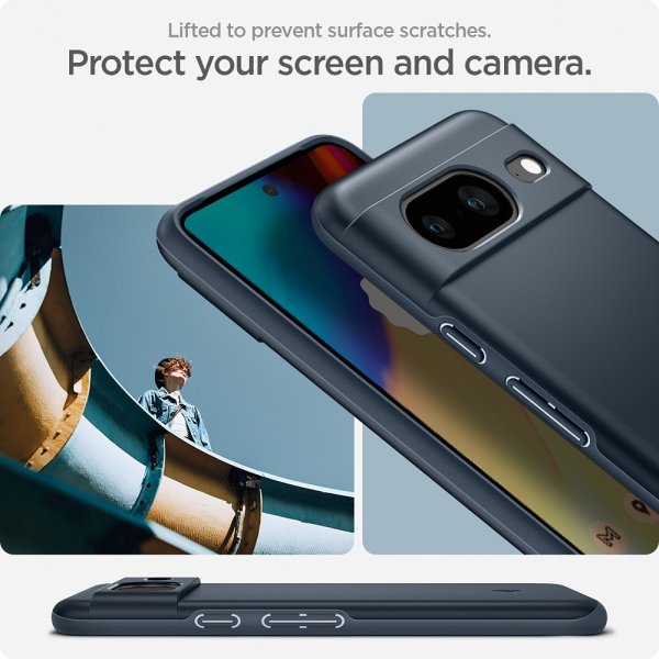 Spigen Google Pixel 8 -suojakuori Thin Fit Metal Slate