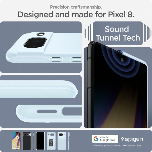 Spigen Google Pixel 8 Thin Fit -suojakuori, Mute Blue