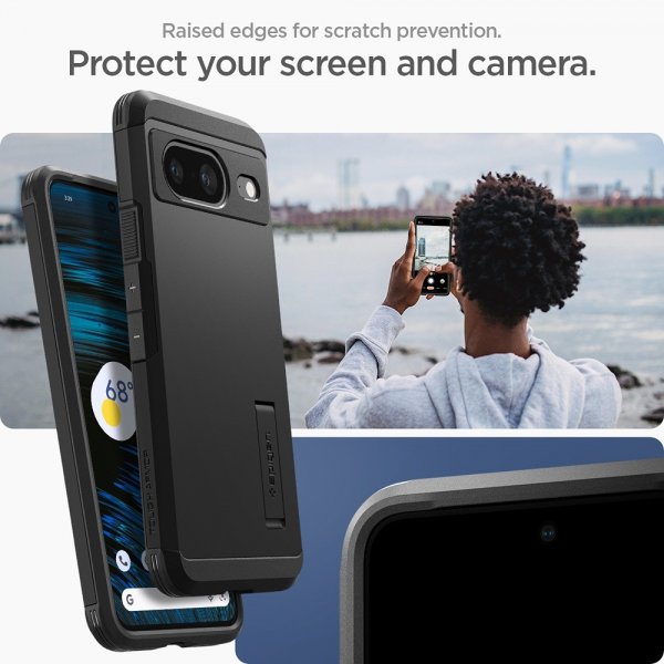 Spigen Google Pixel 8 -suojakuori Tough Armor, musta