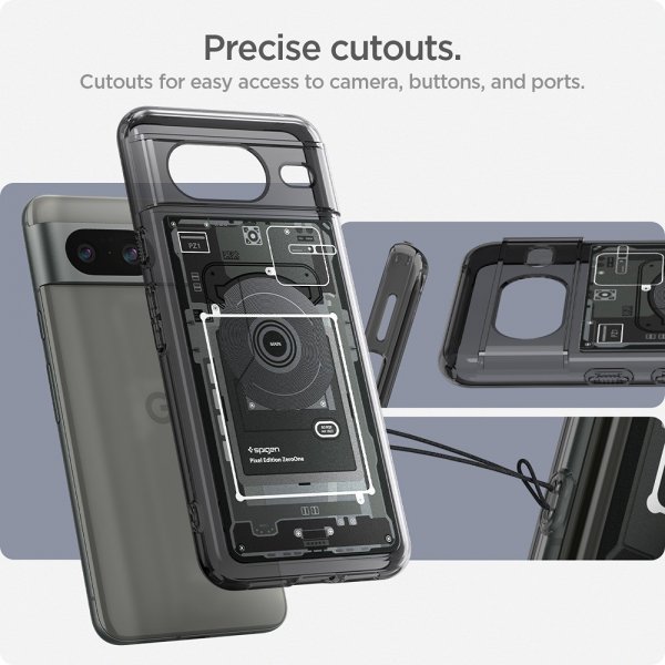 Spigen Google Pixel 8 -suojakuori Ultra Hybrid Zero One, musta