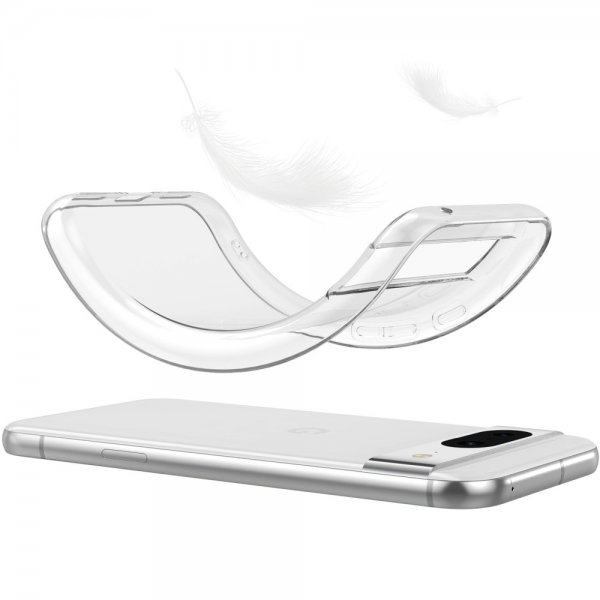 Nordic Covers Google Pixel 8a Suojakuori Feather Series Läpinäkyvä