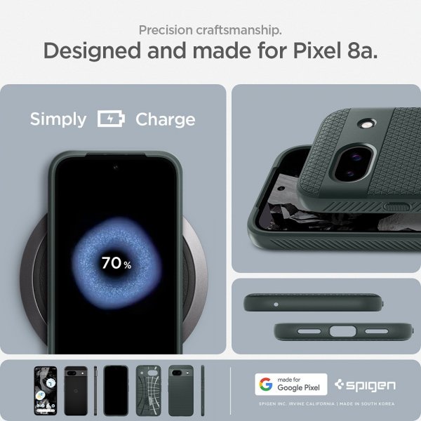 Spigen Google Pixel 8a Kuori Liquid Air Abyss Green