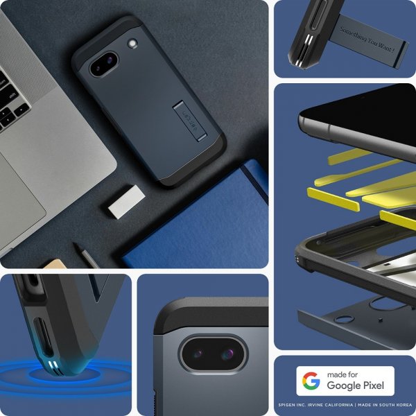 Spigen Google Pixel 8a Suojakotelo Tough Armor Metal Slate