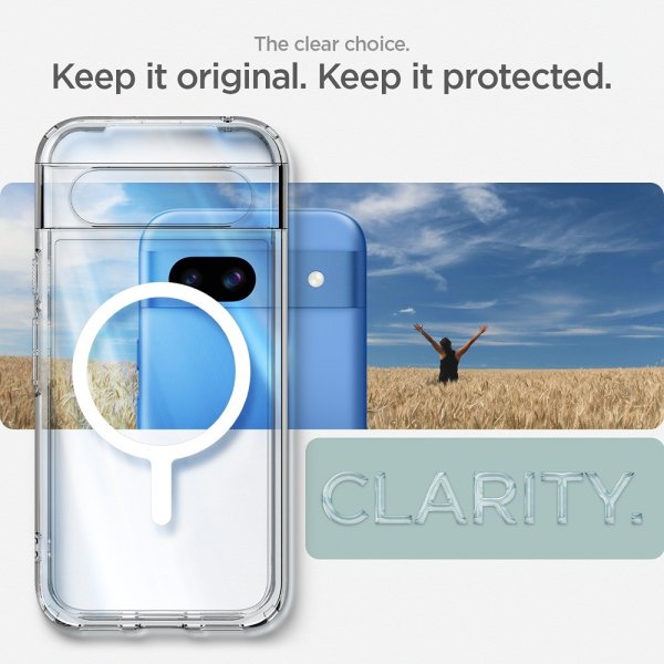 Spigen Google Pixel 8a Kuori Ultra Hybrid Metallirengas MagFit Valkoinen