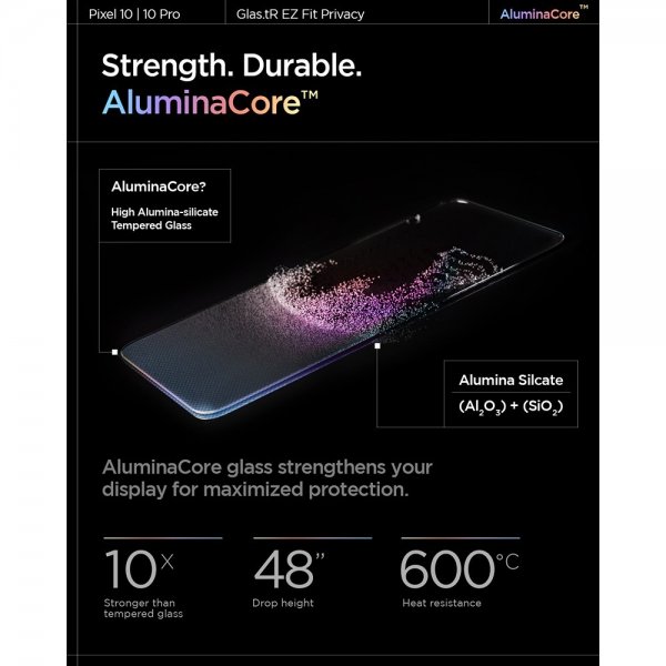 Spigen Google Pixel 9/9 Pro/Pixel 10/10 Pro Näytönsuoja GLAS.tR EZ Fit Privacy 2-pakkaus