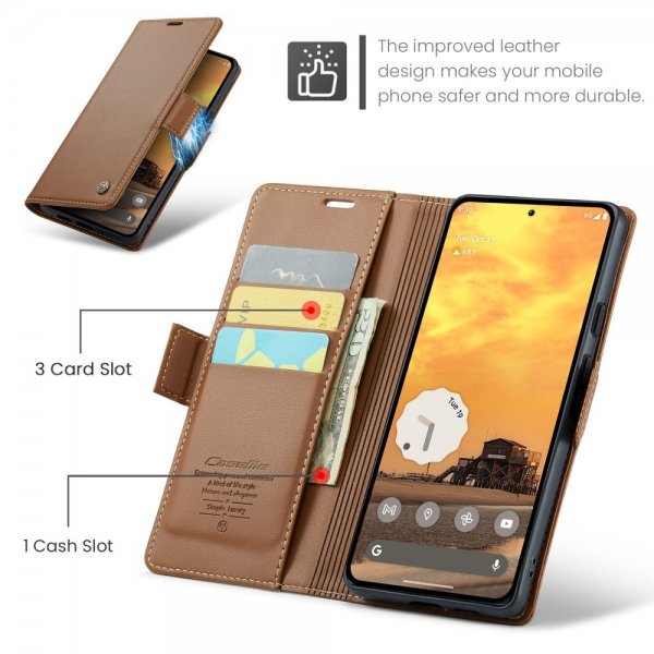 CaseMe Google Pixel 9/Pixel 9 Pro suojakuori 023 Series ruskea
