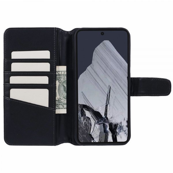 Nordic Covers Google Pixel 9/Pixel 9 Pro Essential Leather -suojakotelo, Raven Black