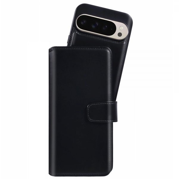 Nordic Covers Google Pixel 9/Pixel 9 Pro MagLeather-kotelo, Raven Black