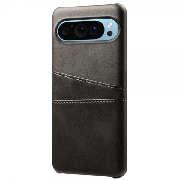 Google Pixel 9/Pixel 9 Pro -suojakuori kahdella korttipaikalla, musta