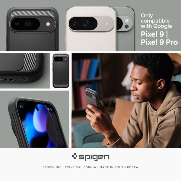 Spigen Google Pixel 9/Pixel 9 Pro Kuori Rugged Armor Mattamusta