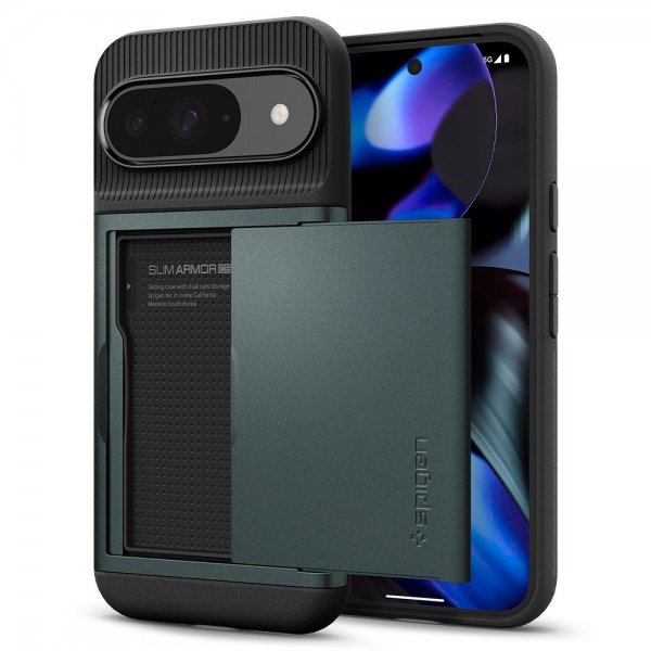 Spigen Google Pixel 9/Pixel 9 Pro Suojakuori Slim Armor CS Abyss Green