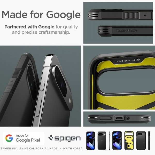 Spigen Google Pixel 9/Pixel 9 Pro Kuori Tough Armor Musta