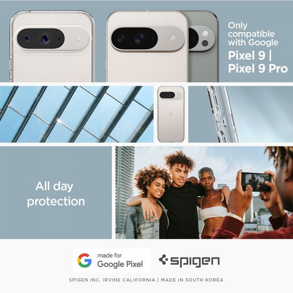 Spigen Google Pixel 9/Pixel 9 Pro Kuori Ultra Hybrid Crystal Clear