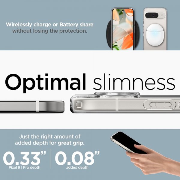 Spigen Google Pixel 9/Pixel 9 Pro Kuori Ultra Hybrid Crystal Clear
