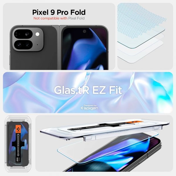 Spigen Google Pixel 9 Pro Fold -näytönsuoja GLAS.tR EZ Fit 2-pakkaus