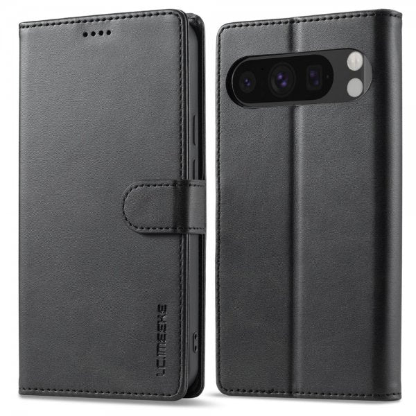 Lc.Imeeke Google Pixel 9 Pro XL -kotelo korttipaikalla, jalustatoiminnolla, musta