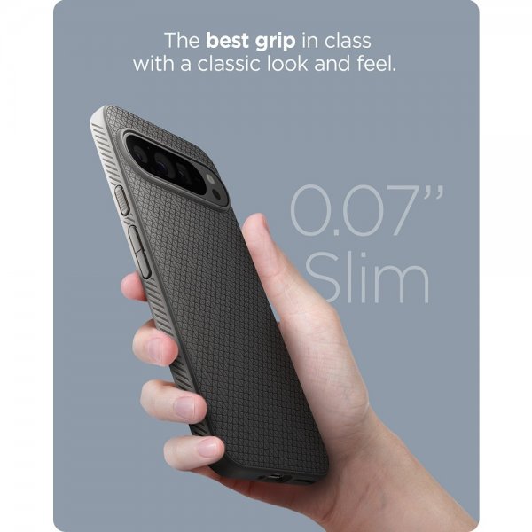 Spigen Google Pixel 9 Pro XL -suojakuori Liquid Air Marble Gray