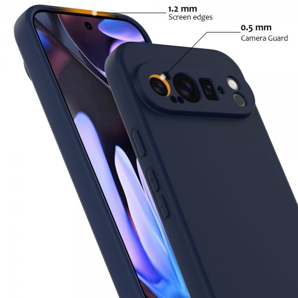 Google Pixel 9 Pro XL -suojakuori hihnalla Silikoni MagSafe, tummansininen