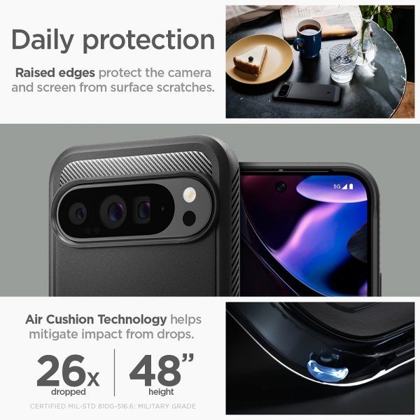 Spigen Google Pixel 9 Pro XL Kuori Rugged Armor Matte Black