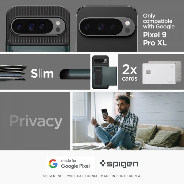 Spigen Google Pixel 9 Pro XL Kuori Slim Armor CS Abyss Green