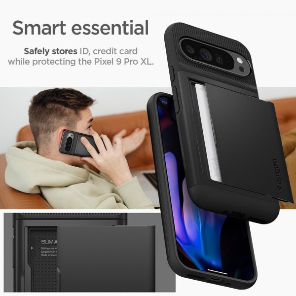 Spigen Google Pixel 9 Pro XL Kuori Slim Armor CS Musta