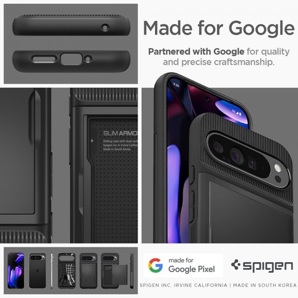 Spigen Google Pixel 9 Pro XL Kuori Slim Armor CS Musta