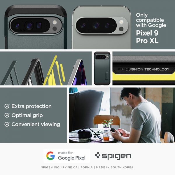 Spigen Google Pixel 9 Pro XL Kuori Tough Armor Abyss Green